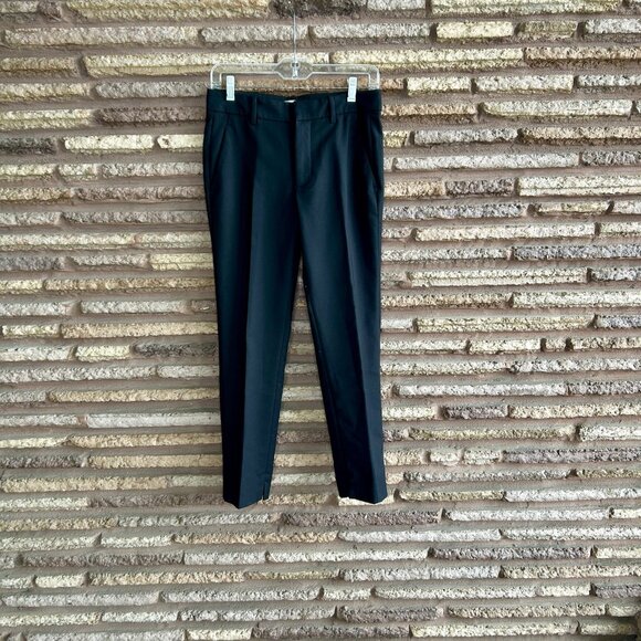 Zara Black Stretch Cotton Classic Straight Leg Pants Size 2 - Picture 5 of 10